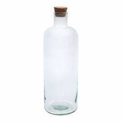 Fles uit gerecycleerd glas met kurkdop riviergroen 900ml 