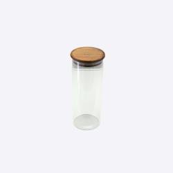 Point-Virgule Dagelijkse Kost glazen voorraadpot met deksel uit acaciahout 1.1L 