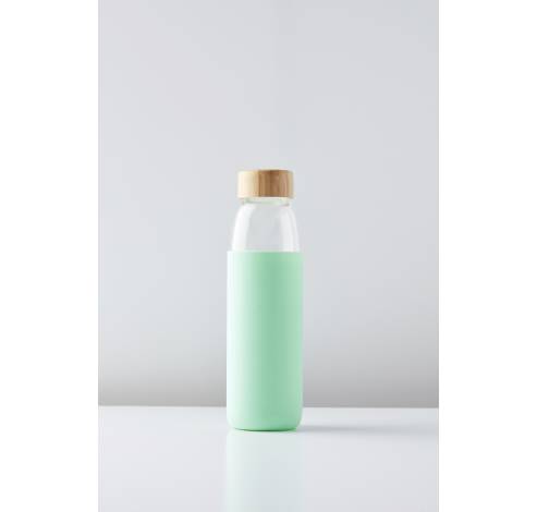 Glazen fles met silicone sleeve muntgroen 580ml  Point-Virgule