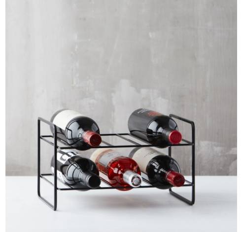 Wire wijnrek voor 6 flessen zwart 31.8x23.4x18.5cm  Point-Virgule
