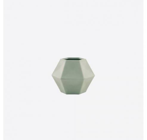 Vase géométrique en fibre de bambou vert sauge 10.8x9.5x8cm  Point-Virgule