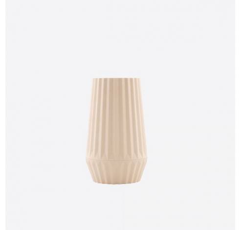 Vase rainuré en fibre de bambou blanc cassé ø 9.2cm H 15.2cm  Point-Virgule