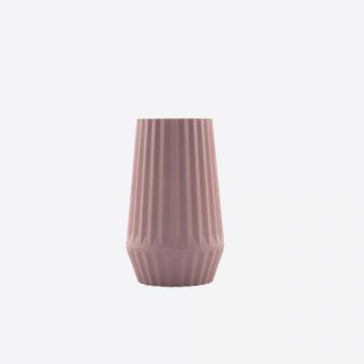 Vase rainuré en fibre de bambou mauve ø 9.2cm H 15.2cm  Point-Virgule
