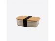 Lunchbox uit rvs met deksel uit bamboe 650ml