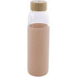 Point-Virgule Glazen fles met silicone sleeve poederroze 580ml