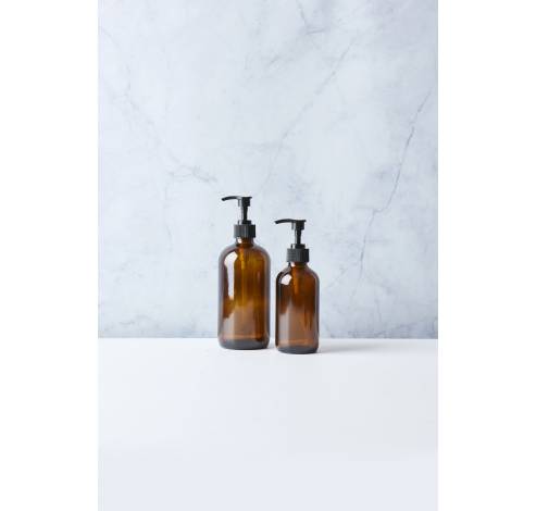Boston fles uit glas met pomp amber 500ml  Point-Virgule