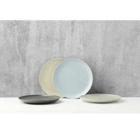 Assiette en porcelaine gris-bleu Ø 21cm  Point-Virgule