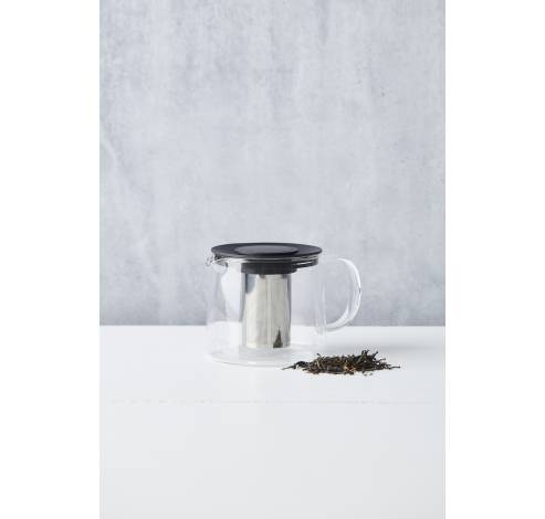 Théière en verre avec infuseur à thé en inox noir 1L  Point-Virgule