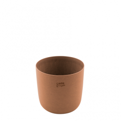 Point-Virgule Bloempot uit gerecycled plastic, hout- en steenpoeder terracotta Ø 15.5cm H 13.6cm