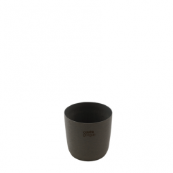 Bloempot uit gerecycled plastic, hout- en steenpoeder zwart Ø 10.5cm H 9.2cm 