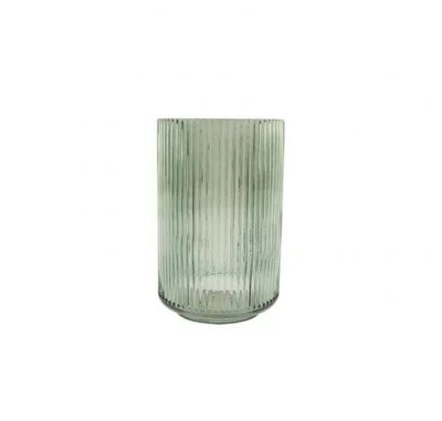 vase en verre vert Ø 10.5cm H 17.5cm  Point-Virgule