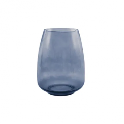 vase en verre bleu Ø 18.5cm H 24.5cm  Point-Virgule