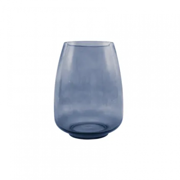 vaas uit glas blauw Ø 18.5cm H 24.5cm 