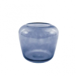vaas uit glas blauw Ø 20cm H 18cm 