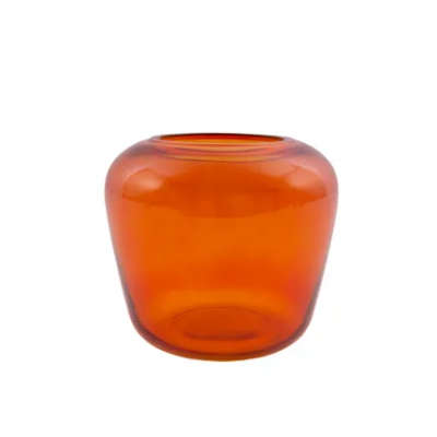 vase en verre orange Ø 20cm H 18cm  Point-Virgule
