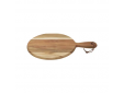 Planche à servir ronde avec poignée et fil en bois d'acacia 35x24.5x1.5cm