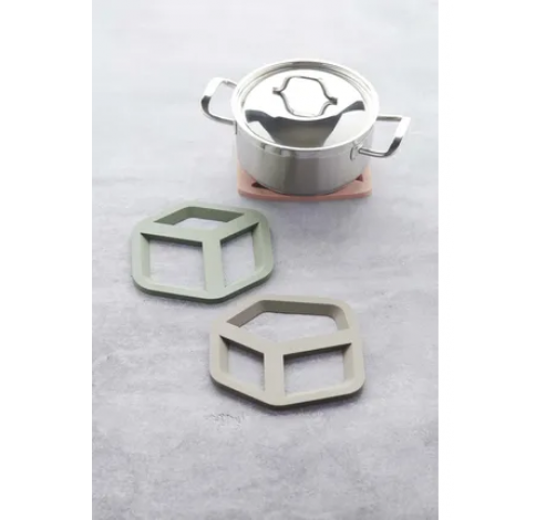 Sous-plat 3D en silicone cube vert  Point-Virgule