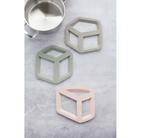 Sous-plat 3D en silicone cube vert  Point-Virgule