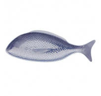 écaille de poisson en céramique bleu 40x14cm 