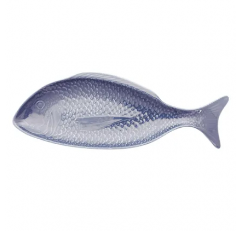 écaille de poisson en céramique bleu 40x14cm  Point-Virgule