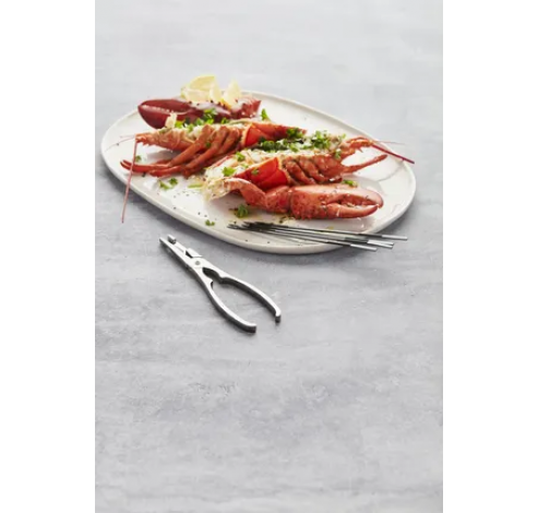 set fruits de mer 5 pcs - fourchettes et pince à homard en inox noir mat 17.5x3.5x1cm  Point-Virgule