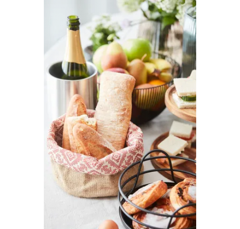 corbeille à pain en jute et coton 20x20cm  Point-Virgule