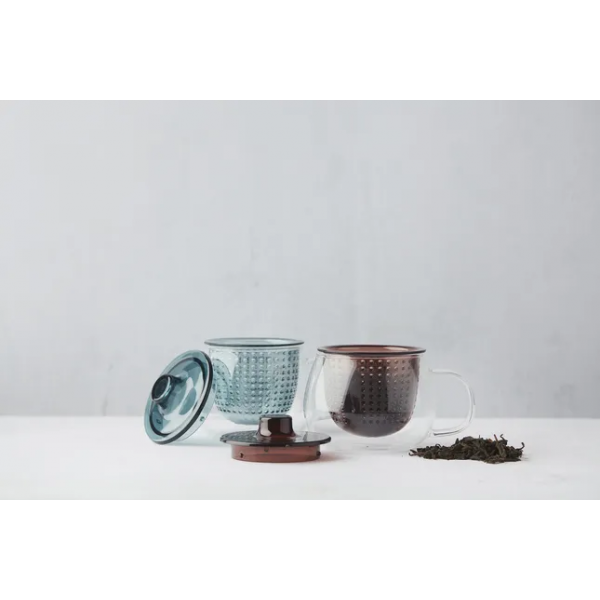 Point-Virgule theemok met filter uit borosilicaatglas en kunststof aubergine 300ml