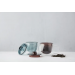 theemok met filter uit borosilicaatglas en kunststof aubergine 300ml 