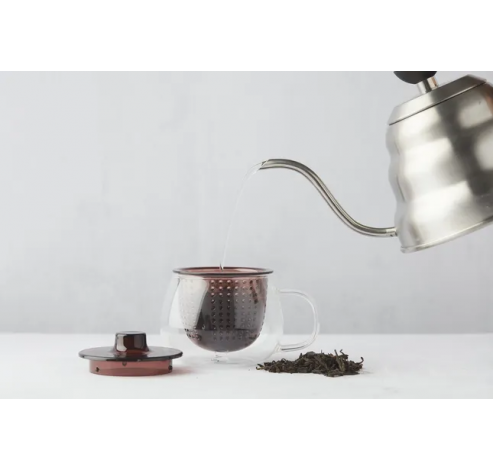 tasse à thé avec filtre en verre borosilicaté et mat. synth. aubergine 300ml  Point-Virgule