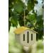 vlinderhuisje uit bamboevezel taupe met geel dak 15,5x13x14cm  
