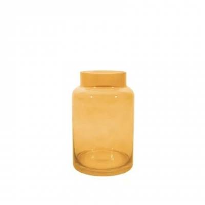 vase en verre jaune Ø 13cm H 20cm 