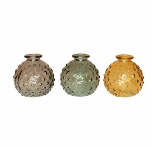 mini-vase en verre de couleur assortie (jaune, vert ou gris) Ø 8cm H 8cm  Point-Virgule