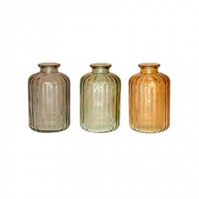 mini-vase en verre de couleur assortie (jaune, vert ou gris) Ø 6cm H 10cm   Point-Virgule