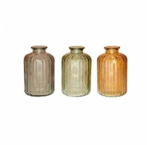 mini-vase en verre de couleur assortie (jaune, vert ou gris) Ø 6cm H 10cm   Point-Virgule