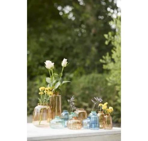 mini-vase en verre couleur assortie (jaune, vert ou gris) Ø 6,5cm H 12cm  Point-Virgule