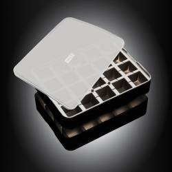 Ijsblokjesvorm uit silicone kubus met deksel zwart 3x3cm 