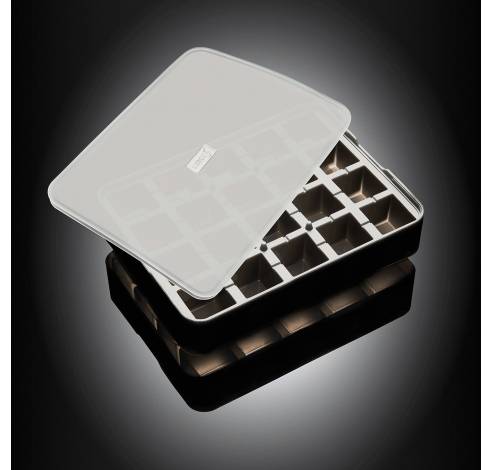 Ijsblokjesvorm uit silicone kubus met deksel zwart 3x3cm  Lurch
