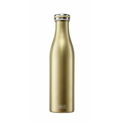 Bouteille isotherme double paroi en inox or métallique 750ml  Lurch