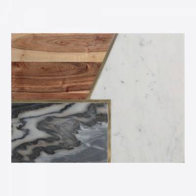 Elements planche en bois d'acacia, marbre et pierre 30x39.5x1cm  Typhoon