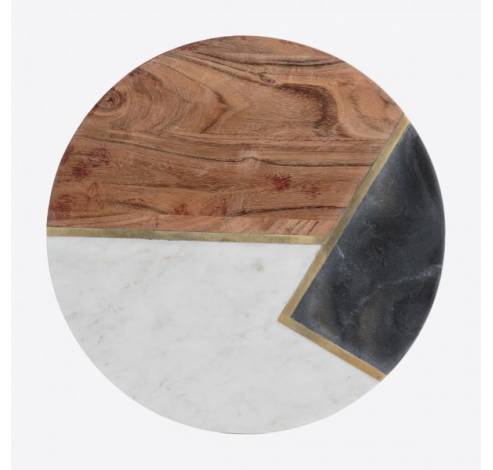 Elements planche en bois d'acacia, marbre et pierre Ø 30cm  Typhoon