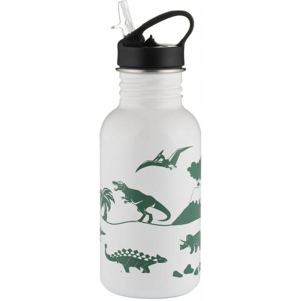Pure kleur veranderende fles uit rvs Dinosaur wit/groen 550ml 