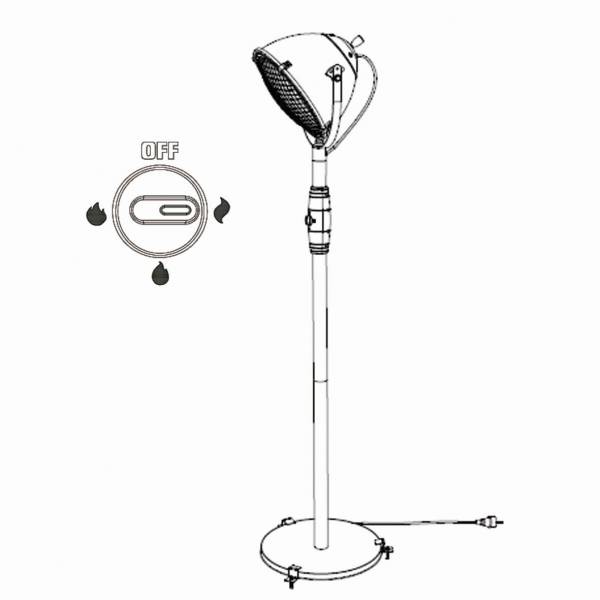 Elektrische Terrasverwarmer op Voet 45xH210cm 