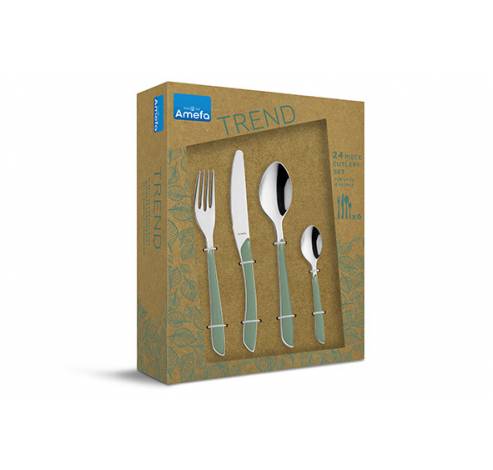 Eclat Mattbestekset Set24 Lichtgroen Craft Box  Amefa