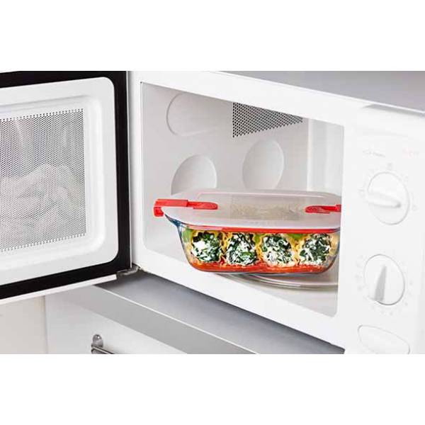 Cook & Heat Ovenschotel Rechthoekig 1,1l 23x15xh6cm Met Kunststof Deksel 