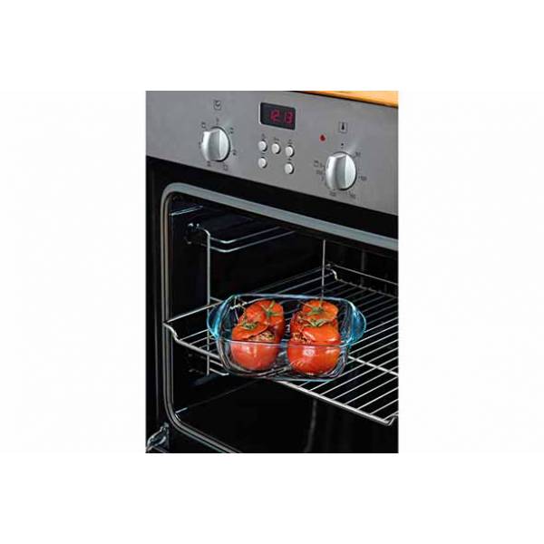 Cook & Heat Ovenschotel Vierkant 0,35l 20x17xh6cm Met Kunststof Deksel 