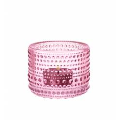 Iittala Kastehelmi  teal.candleh. 64mm pale pink 