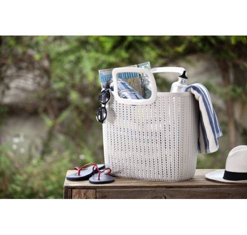 Knit Lily Shopping Bag Oasis White 41x20x45cm  Curver