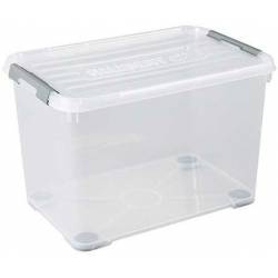 Curver Handy Plus Box 65l Op Wieltjes Transpara Nt - 60x40x39cm 