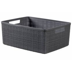 Jute Opbergbox Donkergrijs Medium 12l 36 ,2x28,2xh14,5cm Rechthoek Deep Shadow 