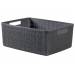 Jute Opbergbox Donkergrijs Medium 12l 36 ,2x28,2xh14,5cm Rechthoek Deep Shadow 